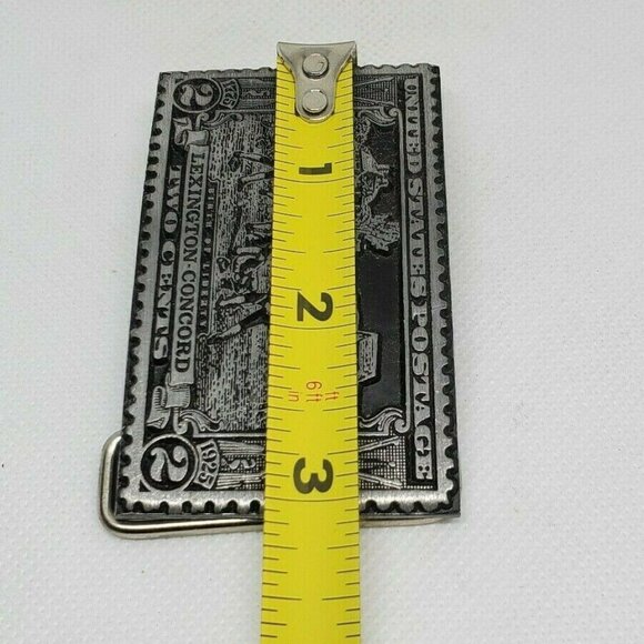U.S Postage Lexington Concord 2 Cents Solid Pewter 1775-1925 Belt Buckle - Picture 10 of 10